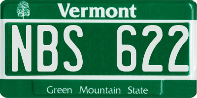 VT license plate NBS622