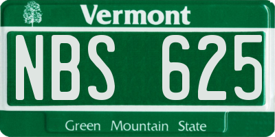 VT license plate NBS625