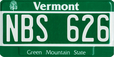 VT license plate NBS626