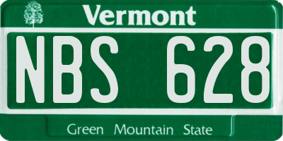 VT license plate NBS628