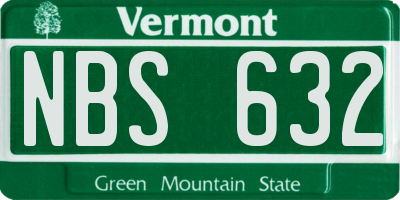 VT license plate NBS632