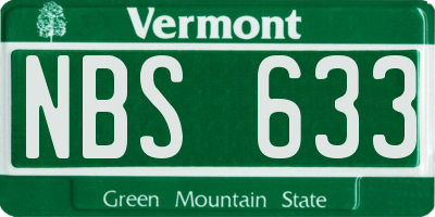 VT license plate NBS633
