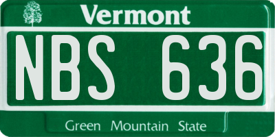 VT license plate NBS636