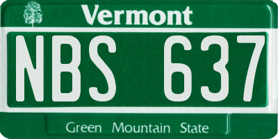 VT license plate NBS637