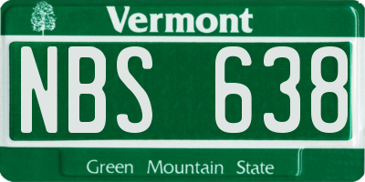 VT license plate NBS638