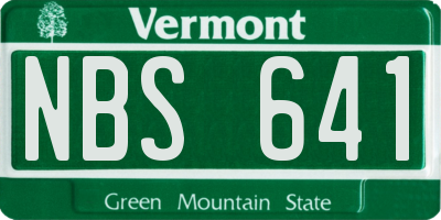 VT license plate NBS641