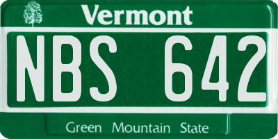 VT license plate NBS642