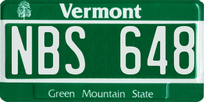 VT license plate NBS648