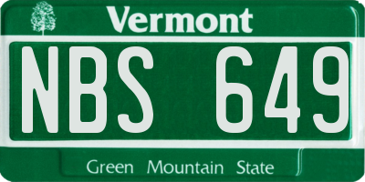 VT license plate NBS649
