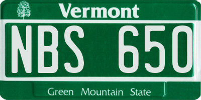 VT license plate NBS650