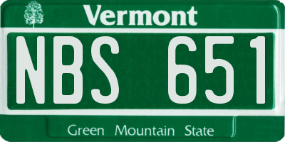 VT license plate NBS651
