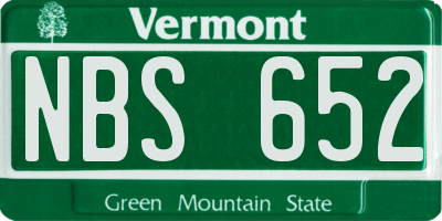 VT license plate NBS652