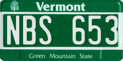 VT license plate NBS653