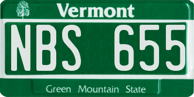 VT license plate NBS655
