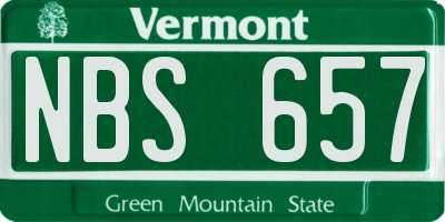 VT license plate NBS657