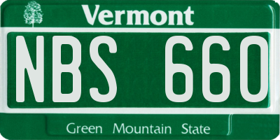 VT license plate NBS660
