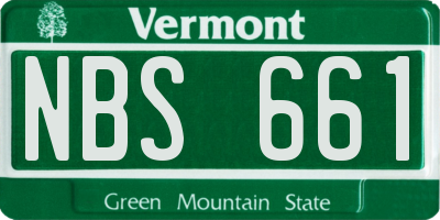 VT license plate NBS661