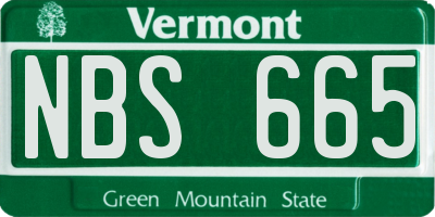 VT license plate NBS665