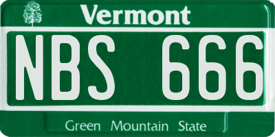 VT license plate NBS666