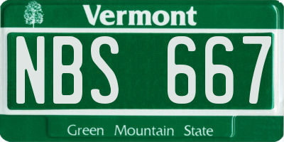VT license plate NBS667