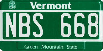 VT license plate NBS668