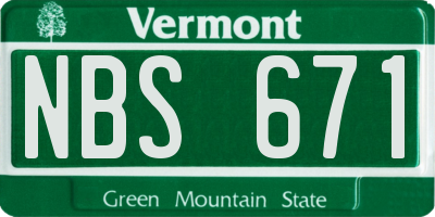 VT license plate NBS671