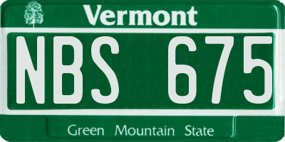 VT license plate NBS675