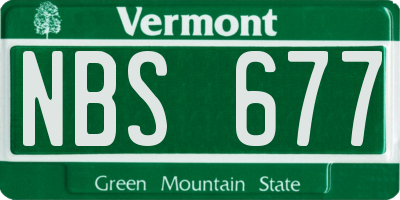 VT license plate NBS677