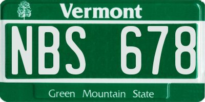 VT license plate NBS678