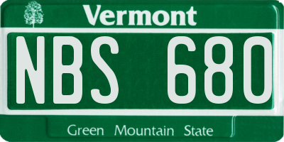 VT license plate NBS680