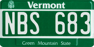 VT license plate NBS683