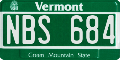 VT license plate NBS684