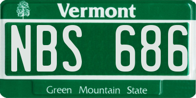 VT license plate NBS686