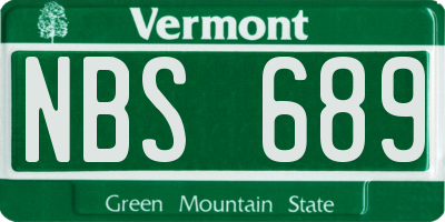VT license plate NBS689