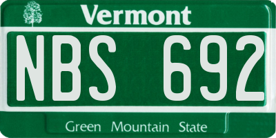 VT license plate NBS692