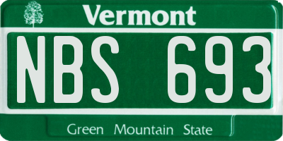 VT license plate NBS693