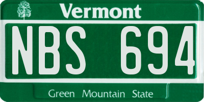 VT license plate NBS694