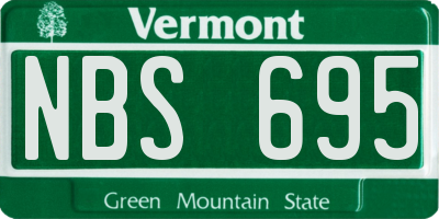 VT license plate NBS695