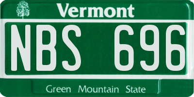 VT license plate NBS696