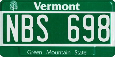 VT license plate NBS698