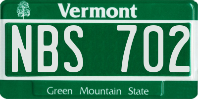 VT license plate NBS702