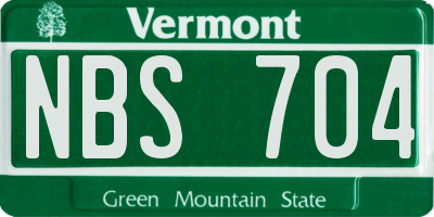 VT license plate NBS704