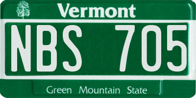 VT license plate NBS705