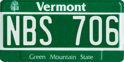 VT license plate NBS706