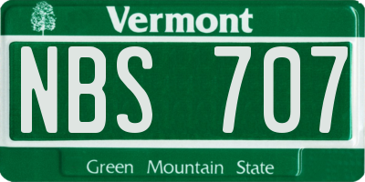 VT license plate NBS707