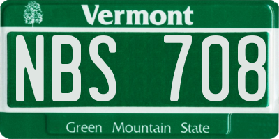 VT license plate NBS708