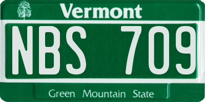 VT license plate NBS709