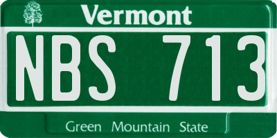 VT license plate NBS713