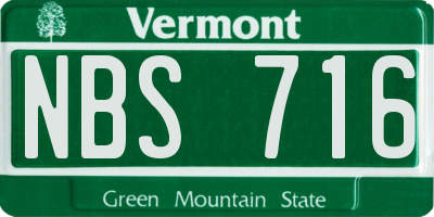 VT license plate NBS716