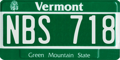 VT license plate NBS718